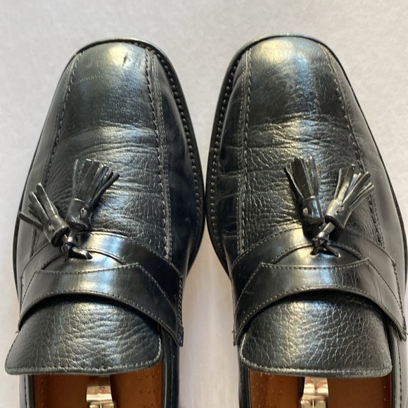 Fratelli Men’s Black Soft Leather Tassel Slip On Shoes Size 9. Made in Italy. main image 5
